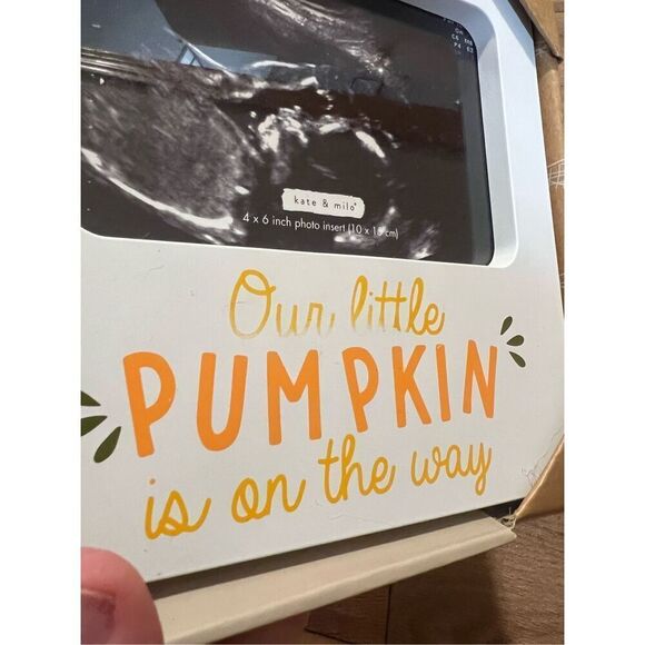 Kate & Milo Our Little Pumpkin Sonogram Frame (4x6 Photo)NEW - Picture 5 of 7
